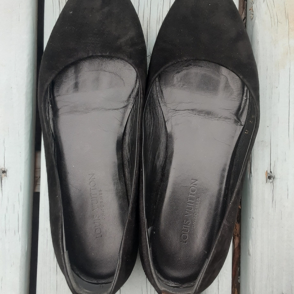 Louis Vuitton Suede Black Flat
